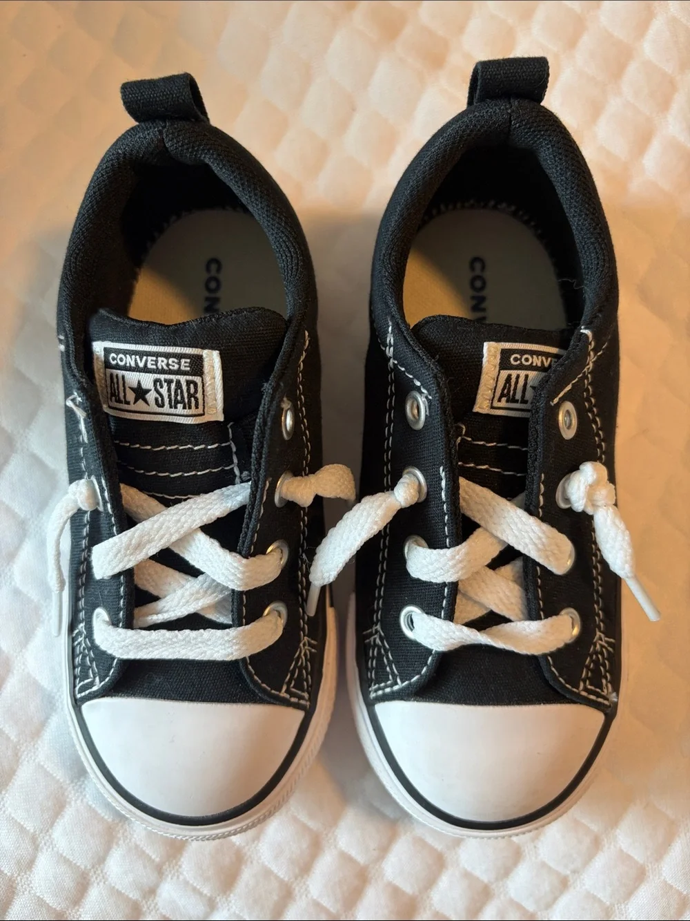 New Toddler Converse Black & White Sneakers Slip On